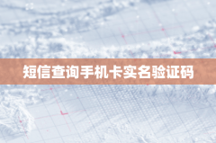 短信查询手机卡实名验证码